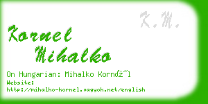 kornel mihalko business card